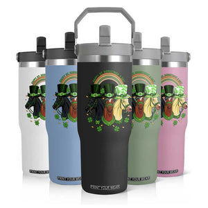 Funny St Patrick's Day Horse Flip Straw Tumbler Happy St Horsetrick's Day Shamrock TS11 Print Your Wear