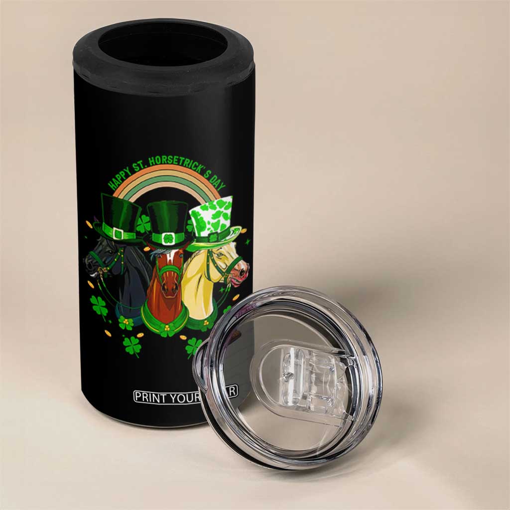 Funny St Patrick's Day Horse 4 in 1 Can Cooler Tumbler Happy St Horsetrick's Day Shamrock TS11 Print Your Wear