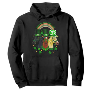 Funny St Patrick's Day Horse Hoodie Happy St Horsetrick's Day Shamrock TS11 Black Print Your Wear