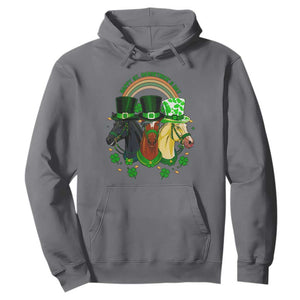 Funny St Patrick's Day Horse Hoodie Happy St Horsetrick's Day Shamrock TS11 Charcoal Print Your Wear