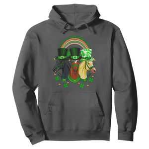 Funny St Patrick's Day Horse Hoodie Happy St Horsetrick's Day Shamrock TS11 Dark Heather Print Your Wear