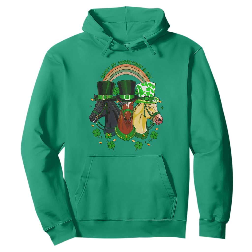 Funny St Patrick's Day Horse Hoodie Happy St Horsetrick's Day Shamrock TS11 Irish Green Print Your Wear