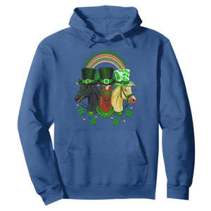 Funny St Patrick's Day Horse Hoodie Happy St Horsetrick's Day Shamrock TS11 Royal Blue Print Your Wear