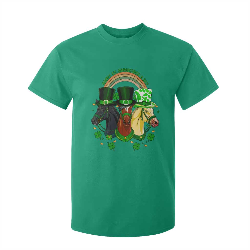 Funny St Patrick's Day Horse T Shirt For Kid Happy St Horsetrick's Day Shamrock TS11 Irish Green Print Your Wear