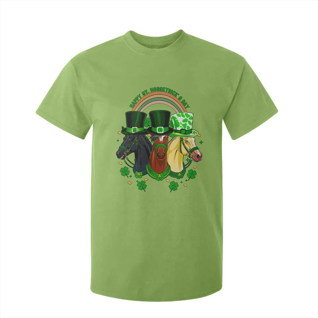 Funny St Patrick's Day Horse T Shirt For Kid Happy St Horsetrick's Day Shamrock TS11 Lime Print Your Wear