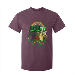 Funny St Patrick's Day Horse T Shirt For Kid Happy St Horsetrick's Day Shamrock TS11 Maroon Print Your Wear
