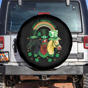 Funny St Patrick's Day Horse Spare Tire Cover Happy St Horsetrick's Day Shamrock TS11 No hole Black Print Your Wear