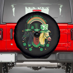 Funny St Patrick's Day Horse Spare Tire Cover Happy St Horsetrick's Day Shamrock TS11 Black Print Your Wear