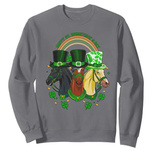 Funny St Patrick's Day Horse Sweatshirt Happy St Horsetrick's Day Shamrock TS11 Charcoal Print Your Wear