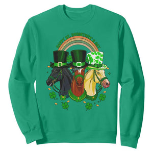 Funny St Patrick's Day Horse Sweatshirt Happy St Horsetrick's Day Shamrock TS11 Irish Green Print Your Wear