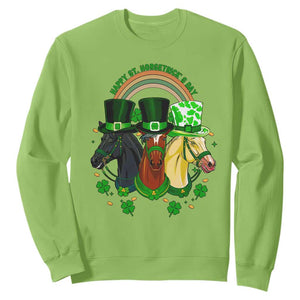 Funny St Patrick's Day Horse Sweatshirt Happy St Horsetrick's Day Shamrock TS11 Lime Print Your Wear