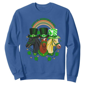 Funny St Patrick's Day Horse Sweatshirt Happy St Horsetrick's Day Shamrock TS11 Royal Blue Print Your Wear