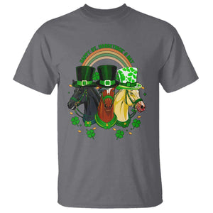 Funny St Patrick's Day Horse T Shirt Happy St Horsetrick's Day Shamrock TS11 Charcoal Print Your Wear