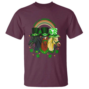 Funny St Patrick's Day Horse T Shirt Happy St Horsetrick's Day Shamrock TS11 Maroon Print Your Wear