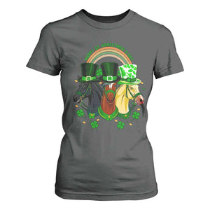Funny St Patrick's Day Horse T Shirt For Women Happy St Horsetrick's Day Shamrock TS11 Dark Heather Print Your Wear
