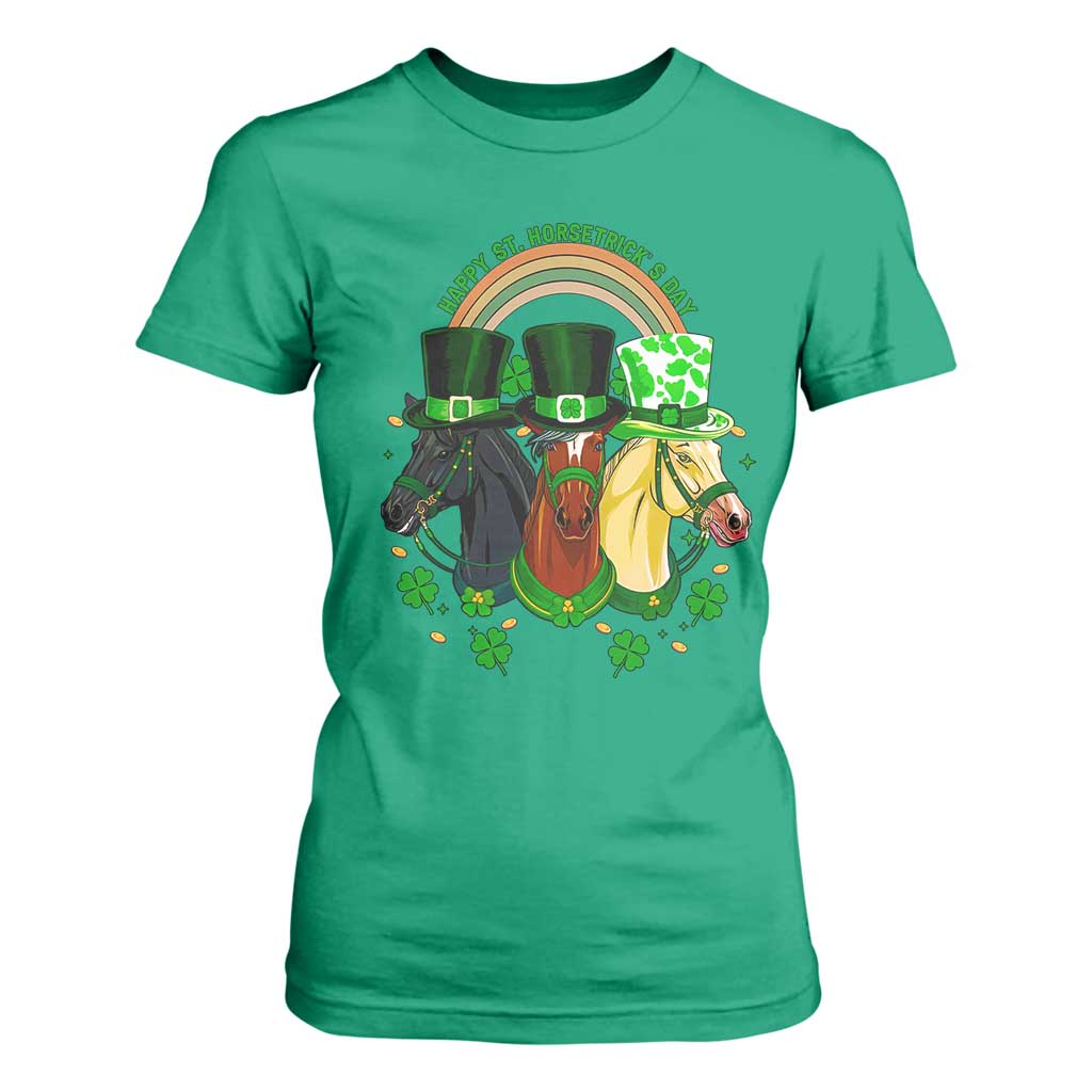 Funny St Patrick's Day Horse T Shirt For Women Happy St Horsetrick's Day Shamrock TS11 Irish Green Print Your Wear