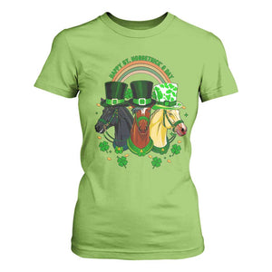 Funny St Patrick's Day Horse T Shirt For Women Happy St Horsetrick's Day Shamrock TS11 Lime Print Your Wear