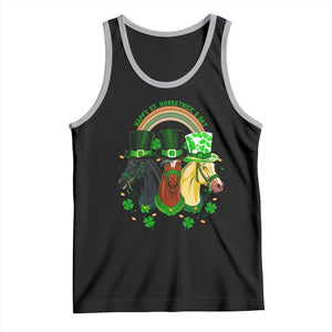 Funny St Patrick's Day Horse Tank Top Happy St Horsetrick's Day Shamrock TS11 Black Athletic Heather Print Your Wear
