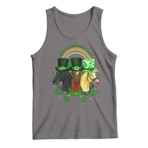 Funny St Patrick's Day Horse Tank Top Happy St Horsetrick's Day Shamrock TS11 Deep Heather Print Your Wear