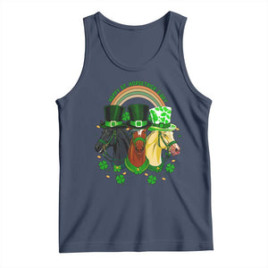 Funny St Patrick's Day Horse Tank Top Happy St Horsetrick's Day Shamrock TS11 Navy Print Your Wear