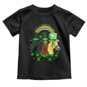 Funny St Patrick's Day Horse Toddler T Shirt Happy St Horsetrick's Day Shamrock TS11 Black Print Your Wear