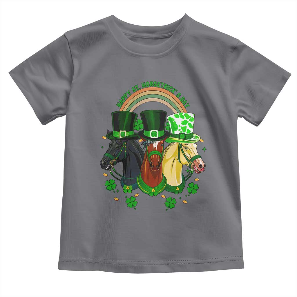 Funny St Patrick's Day Horse Toddler T Shirt Happy St Horsetrick's Day Shamrock TS11 Charcoal Print Your Wear