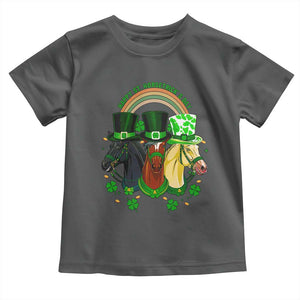 Funny St Patrick's Day Horse Toddler T Shirt Happy St Horsetrick's Day Shamrock TS11 Dark Heather Print Your Wear