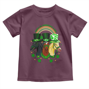 Funny St Patrick's Day Horse Toddler T Shirt Happy St Horsetrick's Day Shamrock TS11 Maroon Print Your Wear