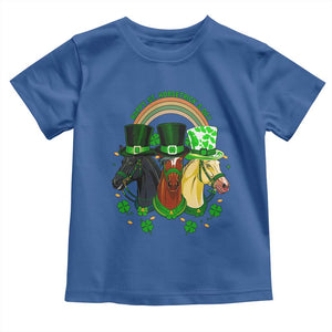 Funny St Patrick's Day Horse Toddler T Shirt Happy St Horsetrick's Day Shamrock TS11 Royal Blue Print Your Wear