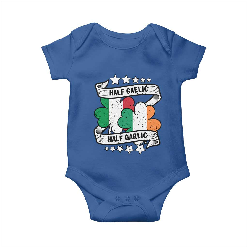 Funny Half Gaelic Half Garlic Baby Onesie Irish Italian St. Patrick's Day TS11 Royal Blue Print Your Wear