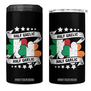 Funny Half Gaelic Half Garlic 4 in 1 Can Cooler Tumbler Irish Italian St. Patrick's Day TS11 One Size: 16 oz Black Print Your Wear