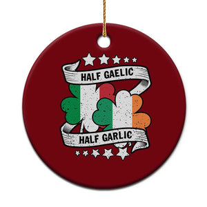 Funny Half Gaelic Half Garlic Ceramic Ornament Irish Italian St. Patrick's Day TS11 1pc Red Print Your Wear