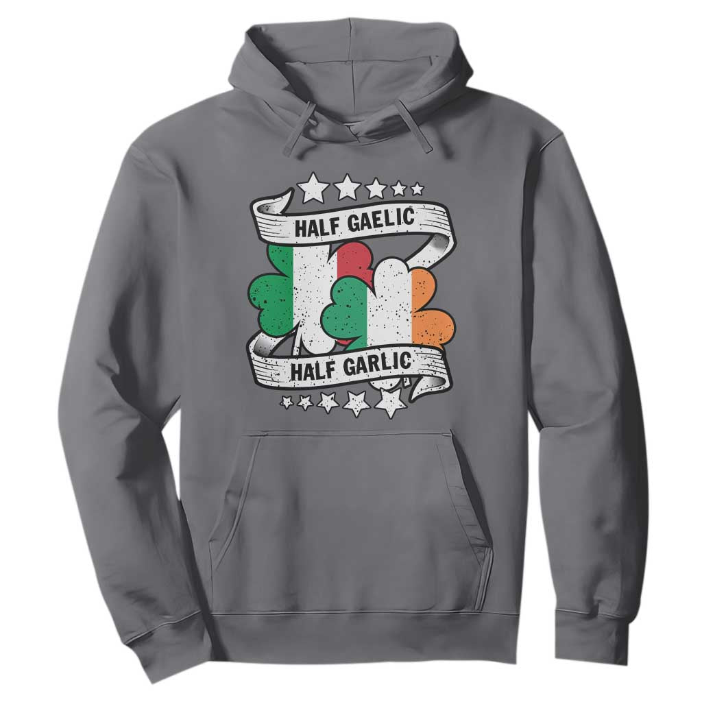 Funny Half Gaelic Half Garlic Hoodie Irish Italian St. Patrick's Day TS11 Charcoal Print Your Wear