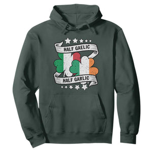 Funny Half Gaelic Half Garlic Hoodie Irish Italian St. Patrick's Day TS11 Dark Forest Green Print Your Wear