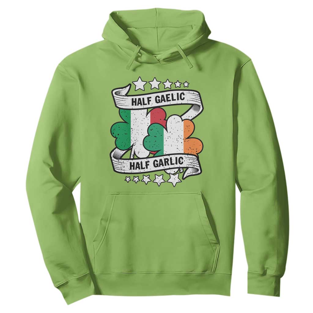 Funny Half Gaelic Half Garlic Hoodie Irish Italian St. Patrick's Day TS11 Lime Print Your Wear