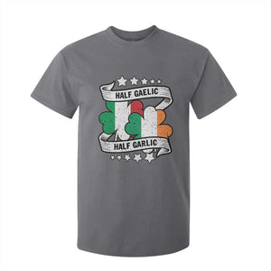 Funny Half Gaelic Half Garlic T Shirt For Kid Irish Italian St. Patrick's Day TS11 Charcoal Print Your Wear