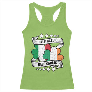 Funny Half Gaelic Half Garlic Racerback Tank Top Irish Italian St. Patrick's Day TS11 Lime Print Your Wear