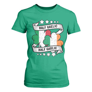 Funny Half Gaelic Half Garlic T Shirt For Women Irish Italian St. Patrick's Day TS11 Irish Green Print Your Wear