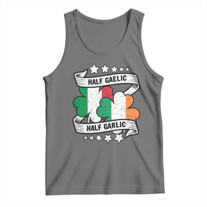 Funny Half Gaelic Half Garlic Tank Top Irish Italian St. Patrick's Day TS11 Black Heather Print Your Wear