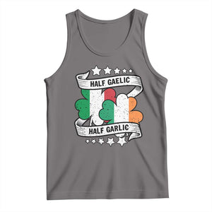 Funny Half Gaelic Half Garlic Tank Top Irish Italian St. Patrick's Day TS11 Deep Heather Print Your Wear