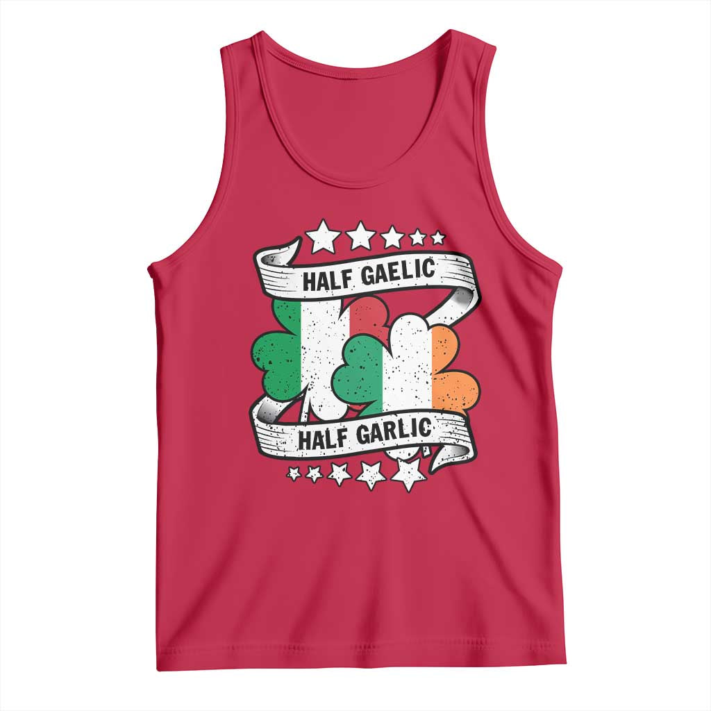 Funny Half Gaelic Half Garlic Tank Top Irish Italian St. Patrick's Day TS11 Red Print Your Wear