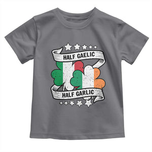 Funny Half Gaelic Half Garlic Toddler T Shirt Irish Italian St. Patrick's Day TS11 Charcoal Print Your Wear