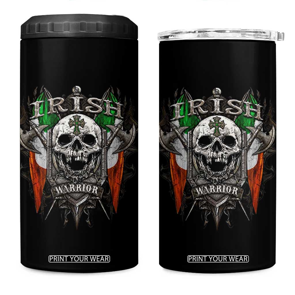 Funny Irish Warrior 4 in 1 Can Cooler Tumbler Vintage Skull Celtic Cross Ireland Flag TS11 One Size: 16 oz Black Print Your Wear