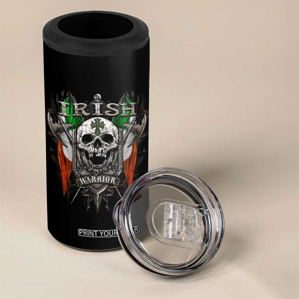 Funny Irish Warrior 4 in 1 Can Cooler Tumbler Vintage Skull Celtic Cross Ireland Flag TS11 Print Your Wear