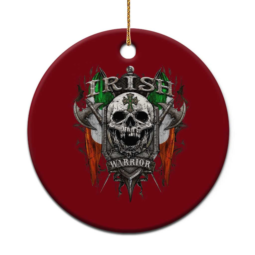 Funny Irish Warrior Ceramic Ornament Vintage Skull Celtic Cross Ireland Flag TS11 1pc Red Print Your Wear