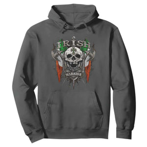 Funny Irish Warrior Hoodie Vintage Skull Celtic Cross Ireland Flag TS11 Dark Heather Print Your Wear