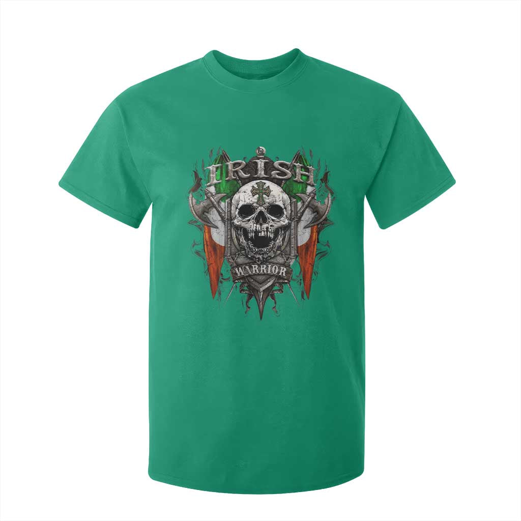 Funny Irish Warrior T Shirt For Kid Vintage Skull Celtic Cross Ireland Flag TS11 Irish Green Print Your Wear