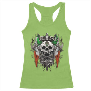 Funny Irish Warrior Racerback Tank Top Vintage Skull Celtic Cross Ireland Flag TS11 Lime Print Your Wear