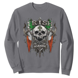 Funny Irish Warrior Sweatshirt Vintage Skull Celtic Cross Ireland Flag TS11 Charcoal Print Your Wear