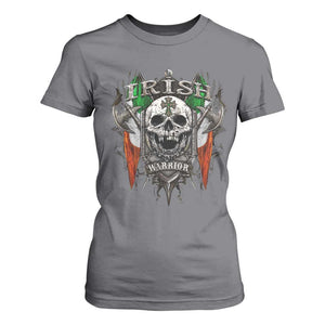 Funny Irish Warrior T Shirt For Women Vintage Skull Celtic Cross Ireland Flag TS11 Charcoal Print Your Wear